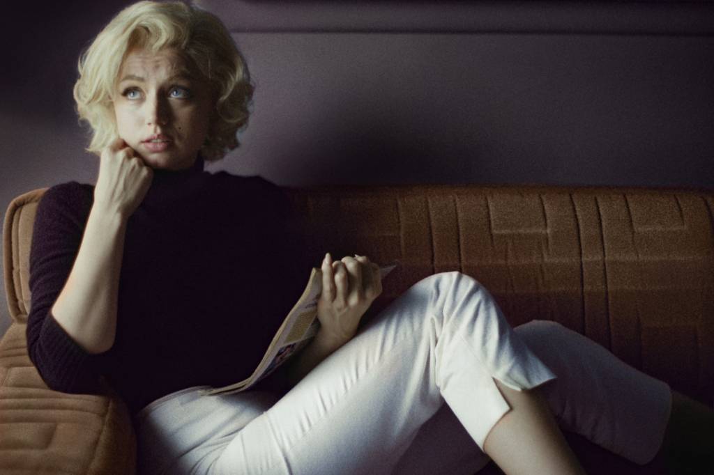 Blonde. Ana de Armas as Marilyn Monroe. Cr. Netflix © 2022 Ana de Armas como Marilyn Monroe no filme 'Blonde' -