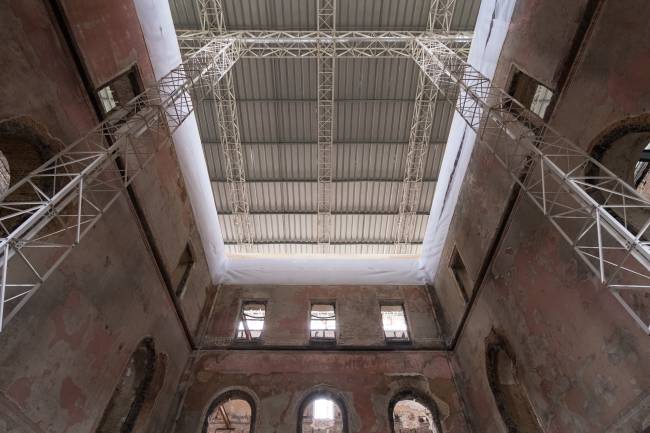 Cobertura provisória no Museu Nacional do Rio