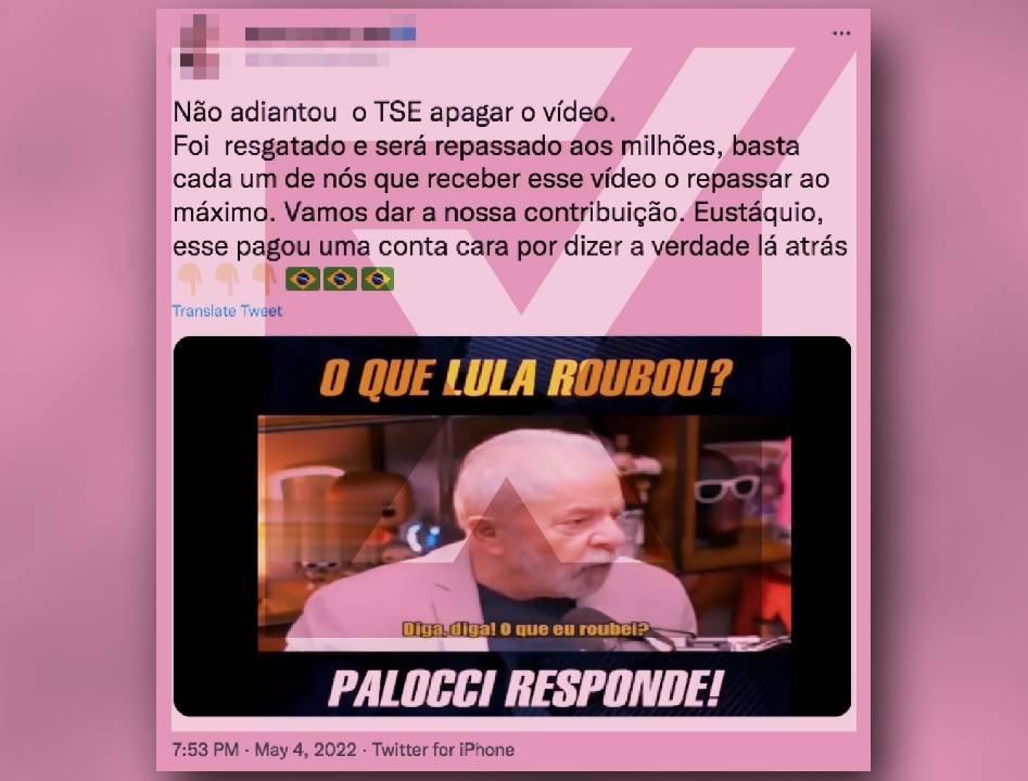 Publicação no Twitter usa áudio falso para confundir sobre acusações de corrupção contra Lula