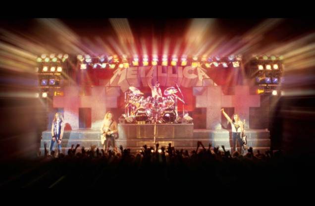 A banda americana Metallica durante a turnê "Master Of Puppets", Michigan, EUA. 1986 A banda americana Metallica durante a turnê "Master Of Puppets", Michigan, EUA. 1986