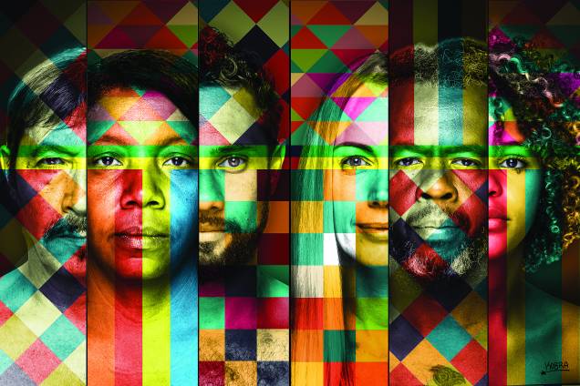Eduardo Kobra, artísta plástico muralista, obra que ilustra a capa e a contracapa da revista Veja: homenagem ao elemento fundamental de tudo, o povo brasileiro. Eduardo Kobra, artísta plástico muralista, obra que ilustra a capa e a contracapa da revista Veja: homenagem ao elemento fundamental de tudo, o povo brasileiro.