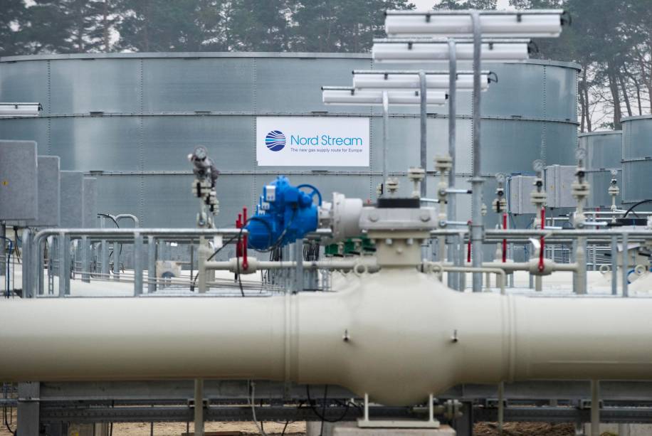 Gasodutos da empresa russa Nord Stream através do Mar Báltico, em Lubmin, nordeste da Alemanha. 20/07/2022