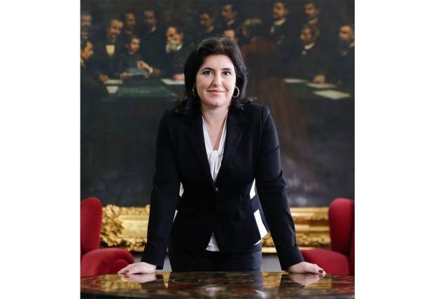 A senadora e pré-candidata à Presidência Simone Tebet pelo MDB, em Brasília, 5/5/2022. A senadora e pré-candidata à Presidência Simone Tebet pelo MDB, em Brasília, 5/5/2022.