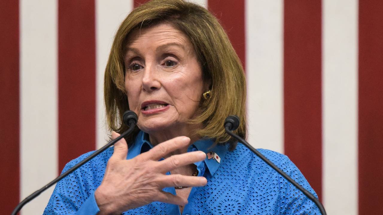 US House Speaker Nancy Pelosi speaks during a press conference at the US Embassy in Tokyo on August 5, 2022, at the end of her Asian tour, which included a visit to Taiwan. (Photo by Richard A. Brooks / AFP)