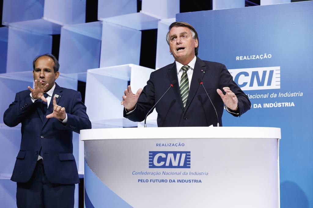 29062022-dilogo-da-indstria-com-o-presidente-da-repblica_52182823731_o.jpg O PREFERIDO - Jair Bolsonaro na CNI: ele conta com forte apoio de donos de pequenos e médios negócios -