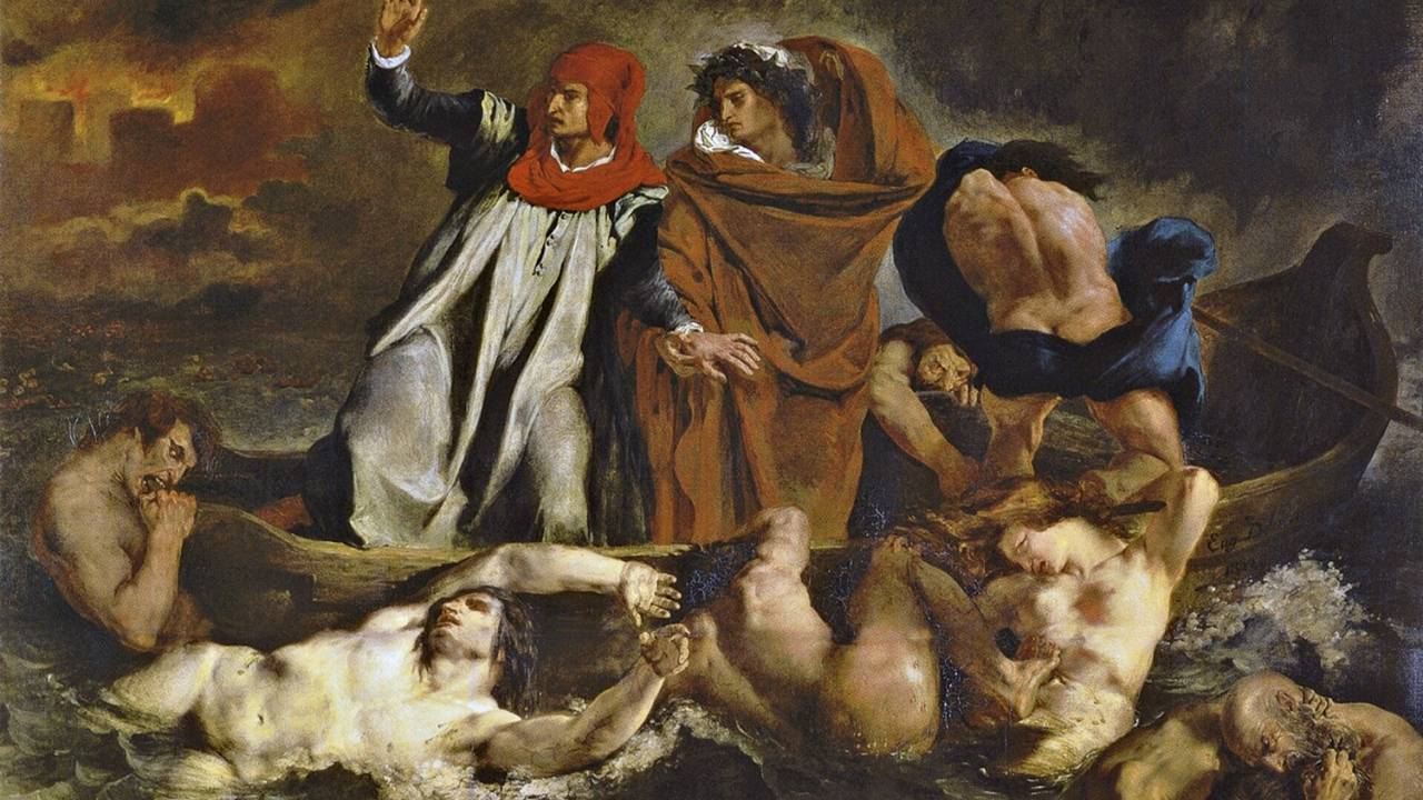 A BARCA DE DANTE - Tela a óleo sobre lona de 1,89 metro por 2,41 metros: exposta desde abril nas paredes do Louvre -