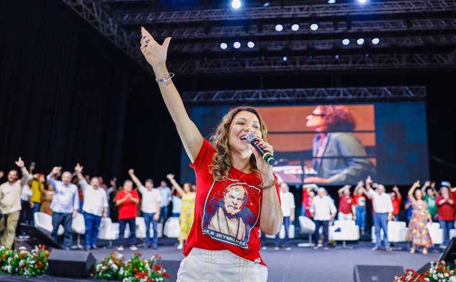 Rosângela Janja no ato público “Juntos por Pernambuco e pelo Brasil”, em Recife (PE). 21/07/2022.