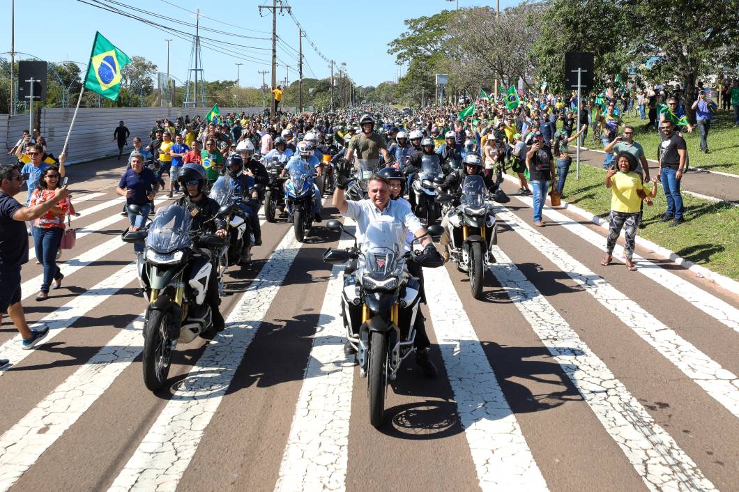 O presidente da República e candidato `a reeleição Jair Bolsonaro, participa de motociata em Campo Grande - MS, 30/07/2022. O presidente da República e candidato `a reeleição Jair Bolsonaro, participa de motociata em Campo Grande - MS, 30/07/2022.