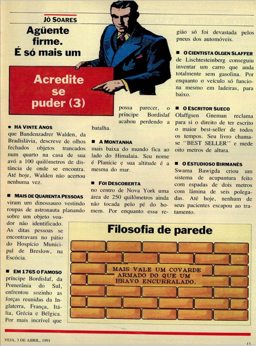 JO SOARES-COLUNA NA VEJA5 copy Coluna de Jô Soares em 3 de abril de 1991