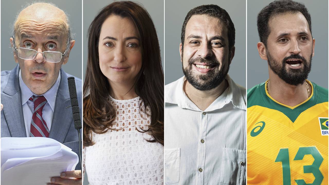 AS APOSTAS - José Serra, Rosangela Moro, Guilherme Boulos e Mauricio Souza: nomes fortes do PSDB, do União, do PSOL e do PL para as eleições parlamentares de outubro -