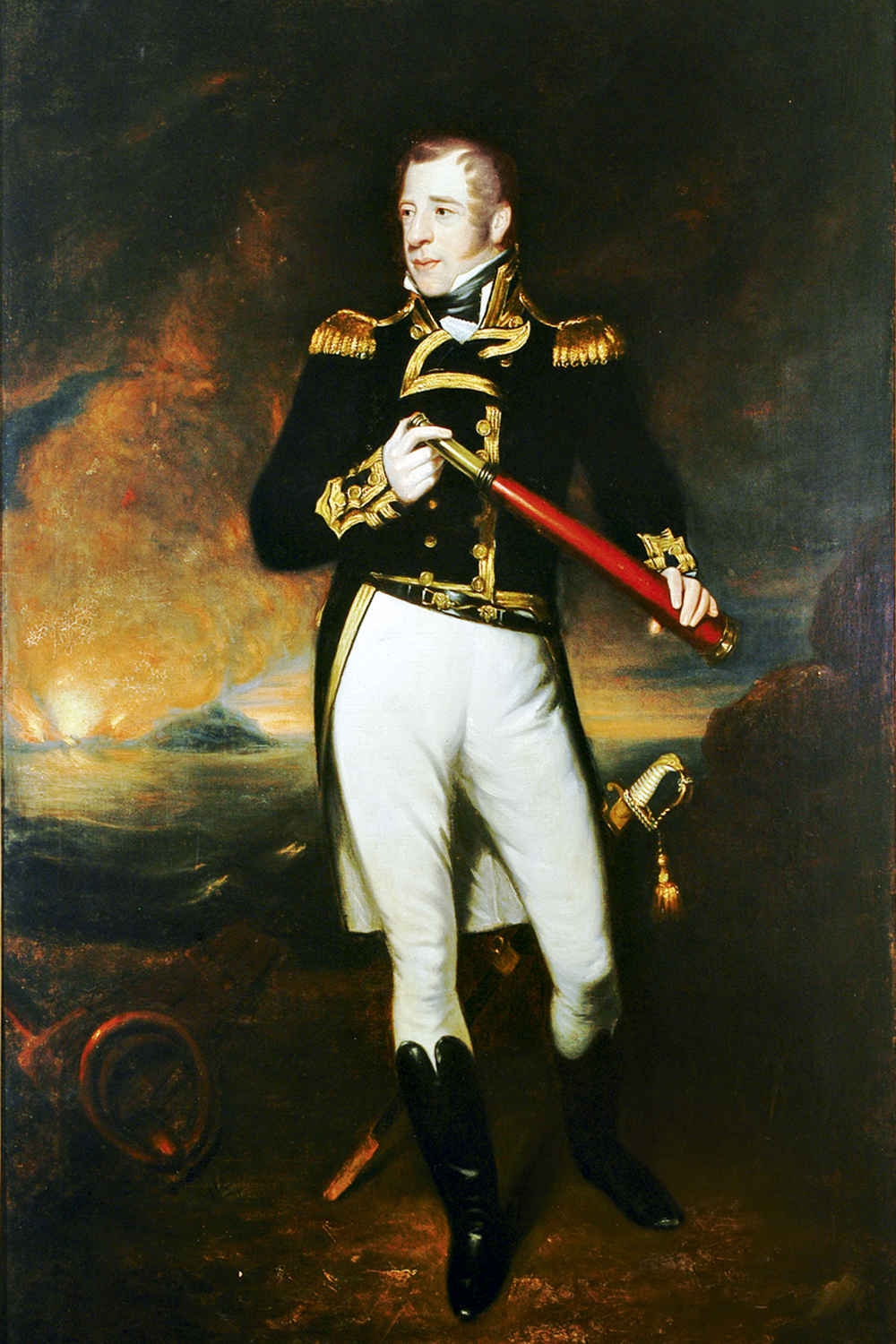 Lord_Cochrane_by_James_Ramsay.jpg ÀS ARMAS, CIDADÃO - O almirante Thomas Cochrane, que está no Chile: convidado a vir lutar -