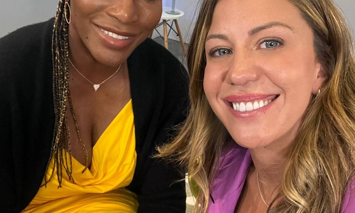 Serena Williams com Barbara Coelho, do ‘Esporte Espetacular’ -