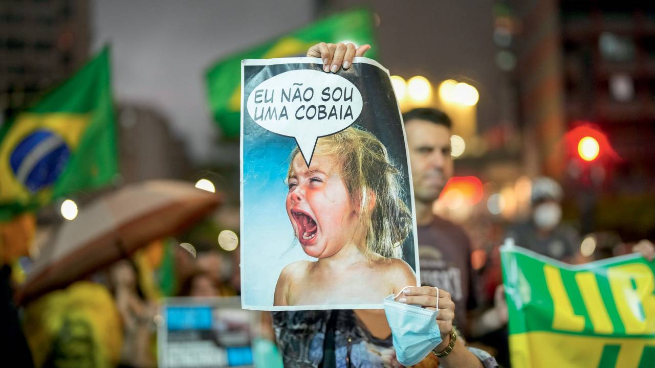 EGOÍSMO - Protesto em São Paulo no início de fevereiro deste ano: o grito desmedido de um leigo contra um avanço da civilização -