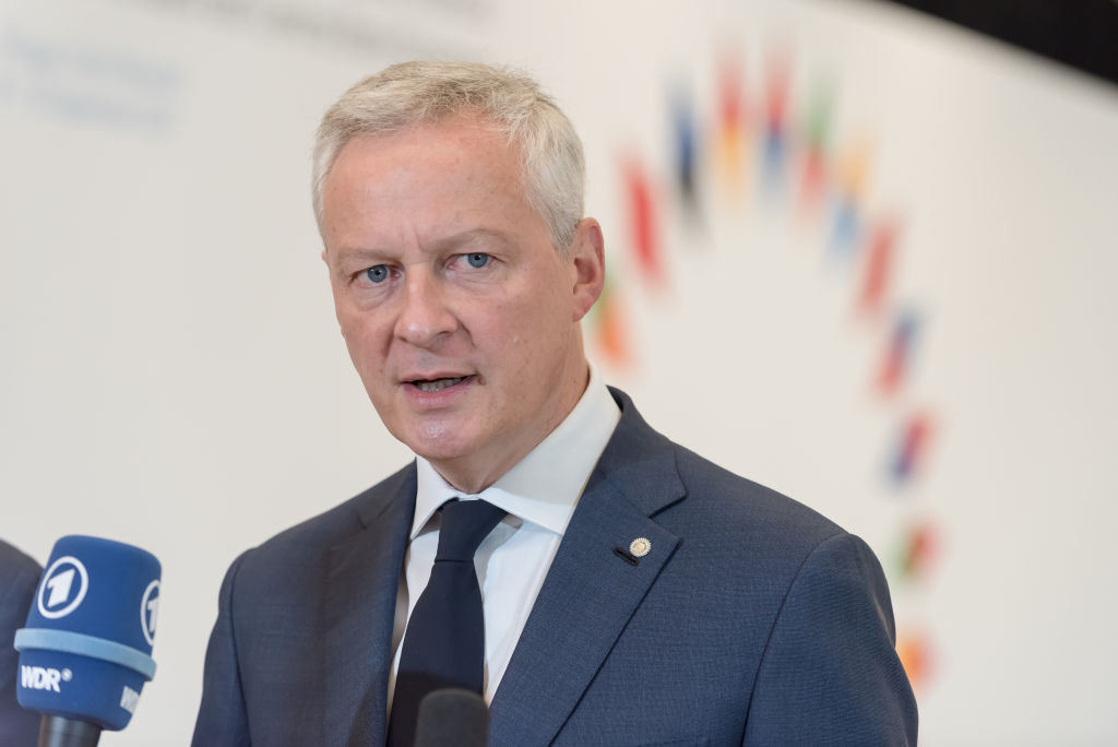 PRAGUE, CZECH REPUBLIC - 2022/09/09: French minister for the economy, finance and industrial and digital sovereignty Bruno Le Maire speaks to the media before the beginning of the Informal Meeting of European Union Economic and Financial Affairs Ministers. The main discussed topic of the meeting was fiscal policy, fiscal sustainability, direct taxation within European Union and financial help to the Ukraine. (Photo by Tomas Tkacik/SOPA Images/LightRocket via Getty Images)