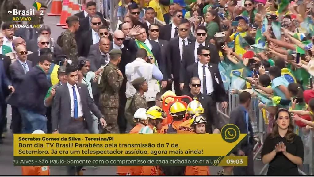 Transmissão ufanista faz TV Brasil disparar na audiência no 7 de Setembro