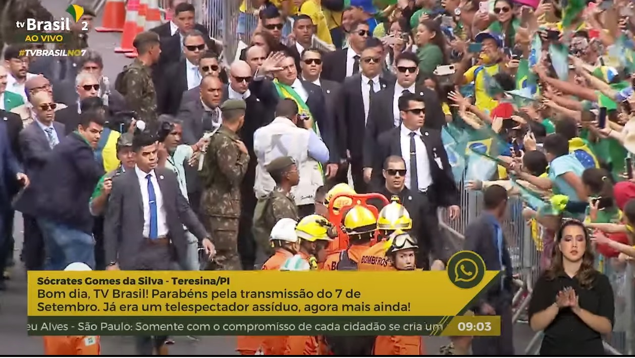 A transmissão da TV Brasil para as festividades do 7 de setembro -