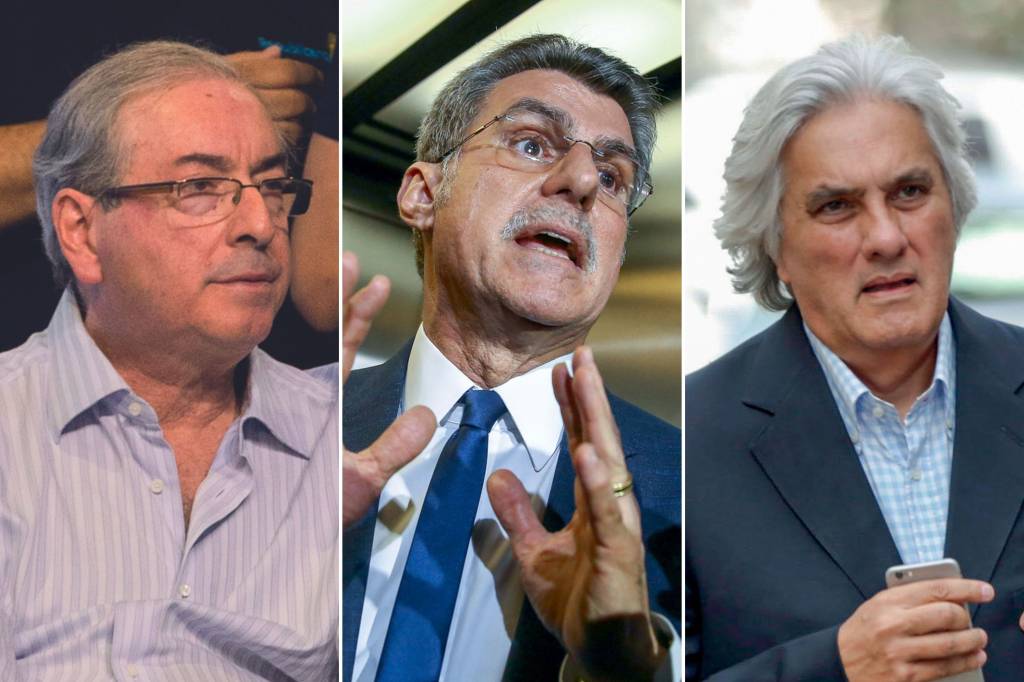 CUNHA-JUCA-DELCIDIO REPROVADOS - Eduardo Cunha, Romero Jucá e Delcídio do Amaral: investigados na Lava-Jato não conseguiram voltar ao Congresso -