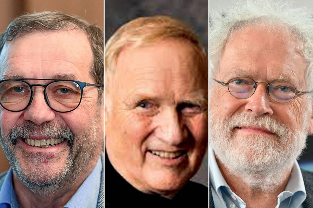 Nobel-Fisica PARTÍCULAS - Alain, John e Anton (da esq. para a dir.): entrelaçamento quântico -