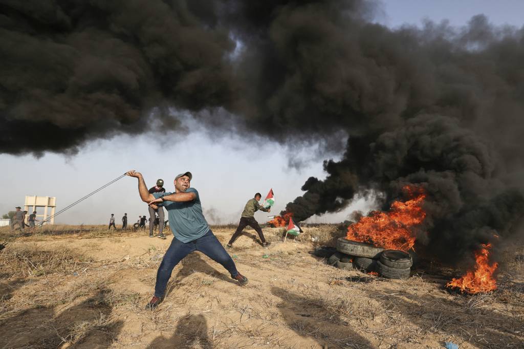 000_32M489H.jpg ESCALADA - Protesto palestino: a segurança foi tema da eleição -