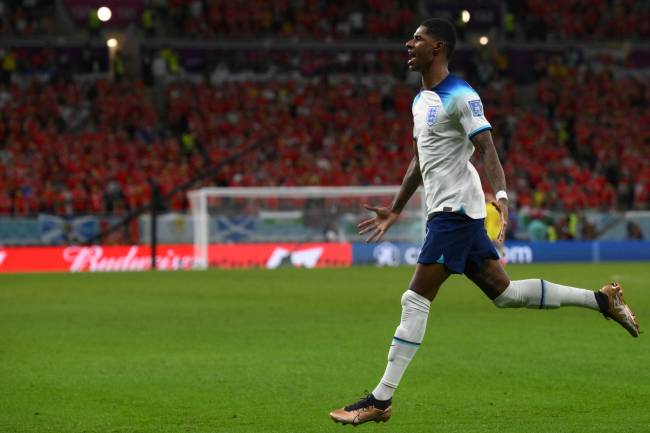 FBL-WC-2022-MATCH33-WAL-ENG Marcus Rashford marcou dois dos três gols ingleses -