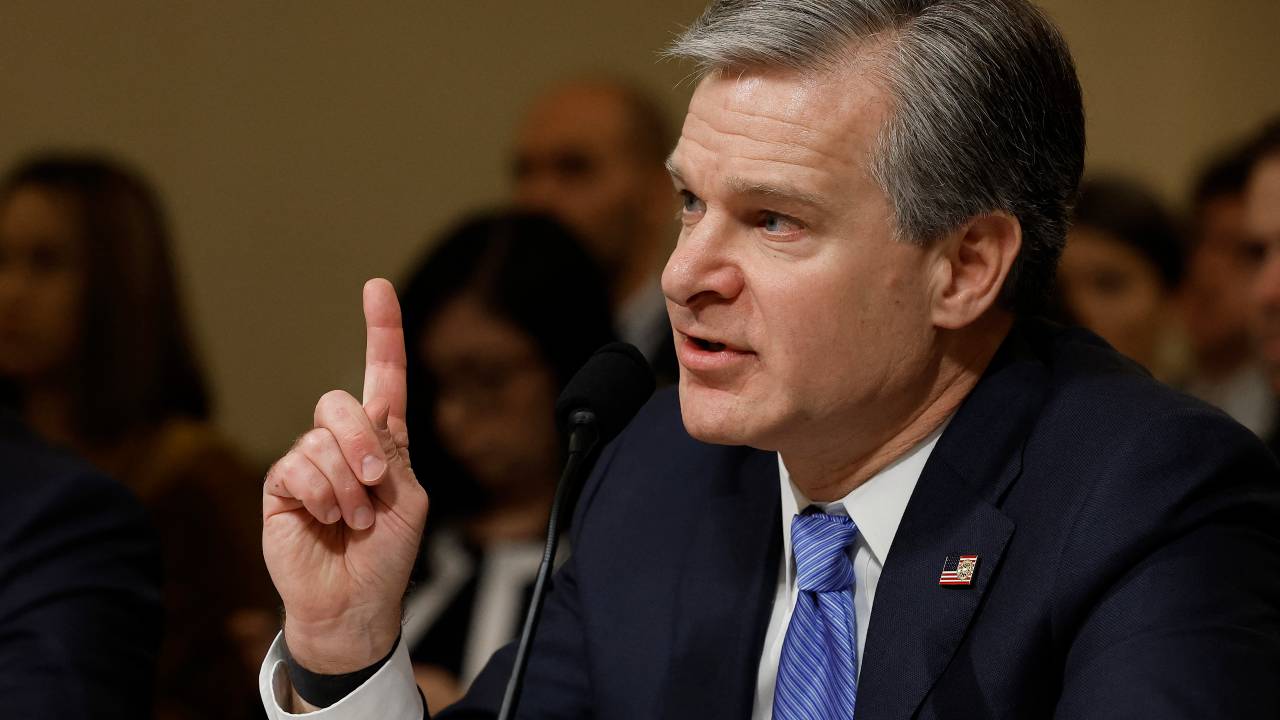 WASHINGTON, DC - NOVEMBER 15: Federal Bureau of Investigation Director Christopher Wray prepares to testify before the House Homeland Security Committee in the Cannon House Office Building on Capitol Hill on November 15, 2022 in Washington, DC. Wray, Homeland Security Secretary Alejandro Mayorkas and National Counterterrorism Center Director Christine Abizaid testified about the current threat level against the United States, including both physical and cyber attacks. Chip Somodevilla/Getty Images/AFP (Photo by CHIP SOMODEVILLA / GETTY IMAGES NORTH AMERICA / Getty Images via AFP)