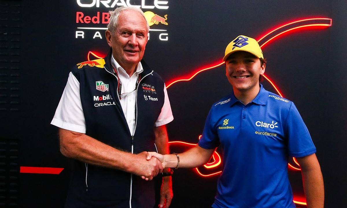 Helmut Marko, consultor da Red Bull, e Enzo Fittipaldi
