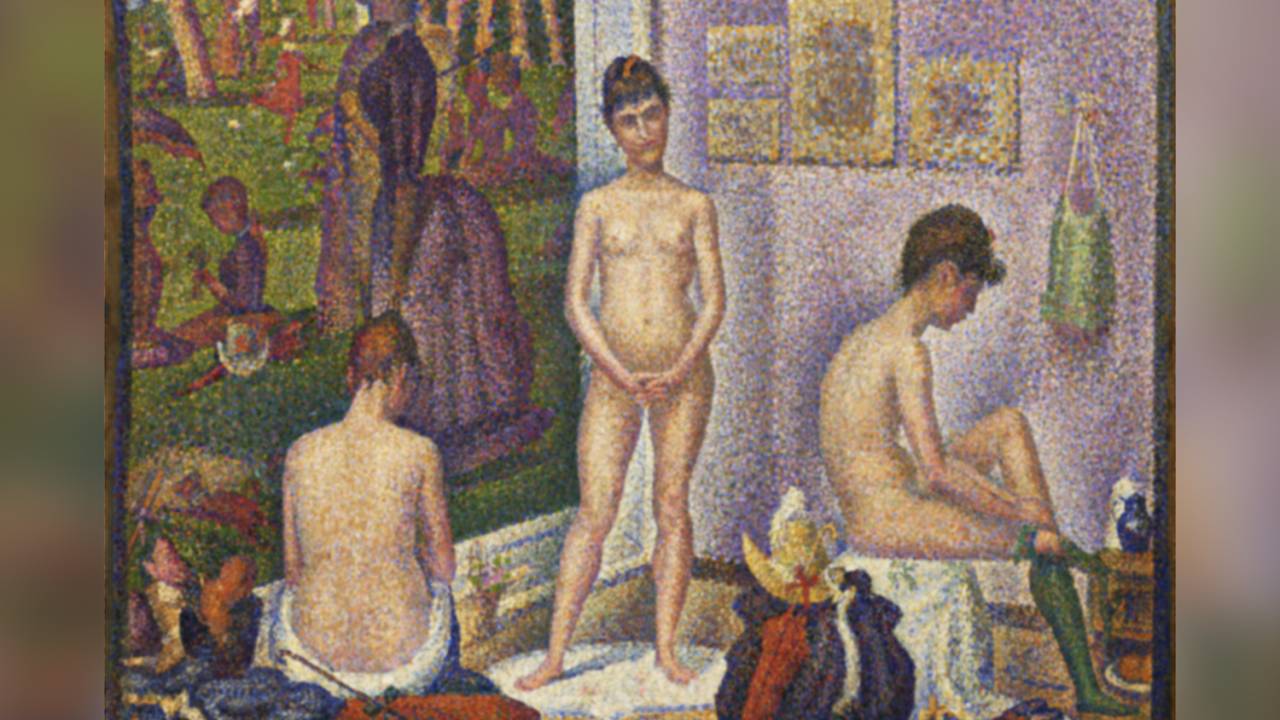 PONTILHISMO - Les Poseuses, Ensemble, de Georges Seurat, de 1888: pintura estimada em 100 milhões de dólares -