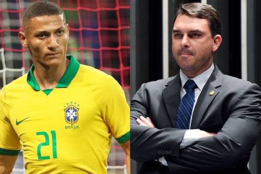 Richarlison e Flávio Bolsonaro