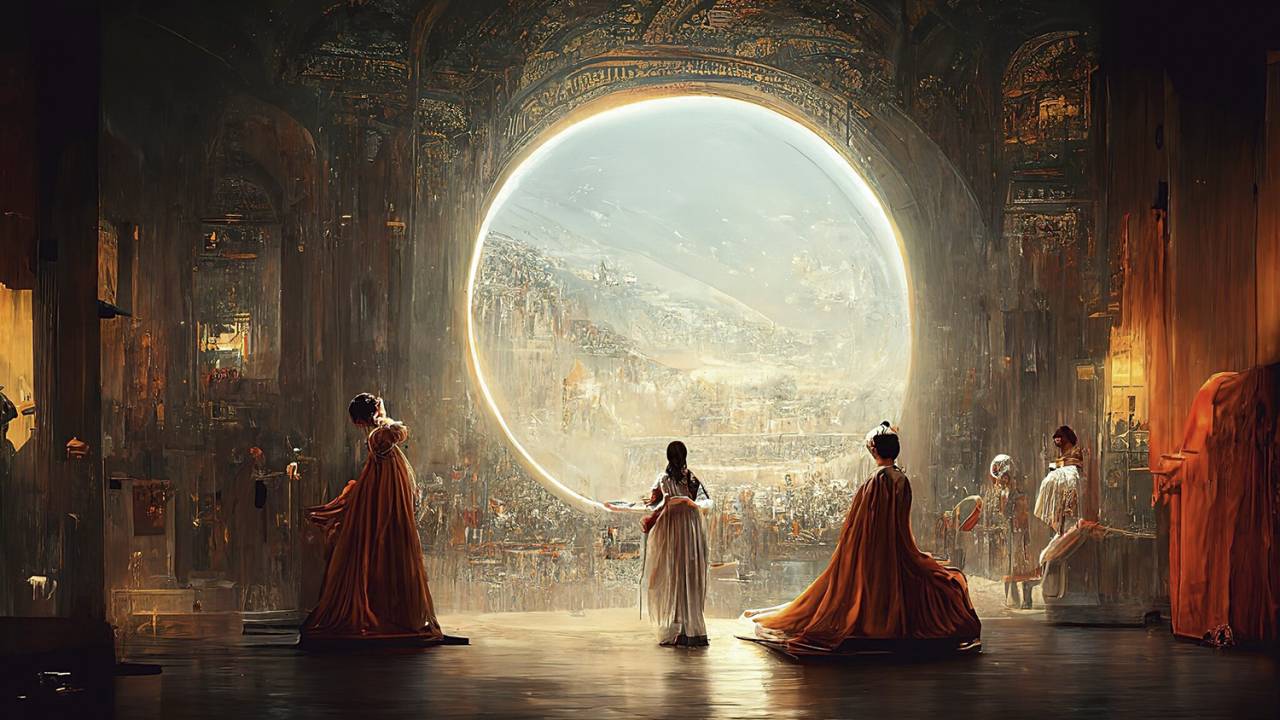 REALISTA - Théâtre d’Opéra Spatial: ilustração de Jason M. Allen criada com o apoio da plataforma Midjourney -