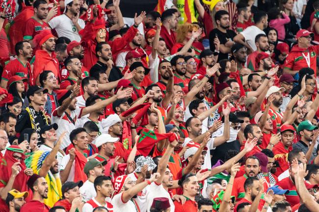 MARROCOS_ESPANHA08 Torcida marroquina na partida contra Espanha -