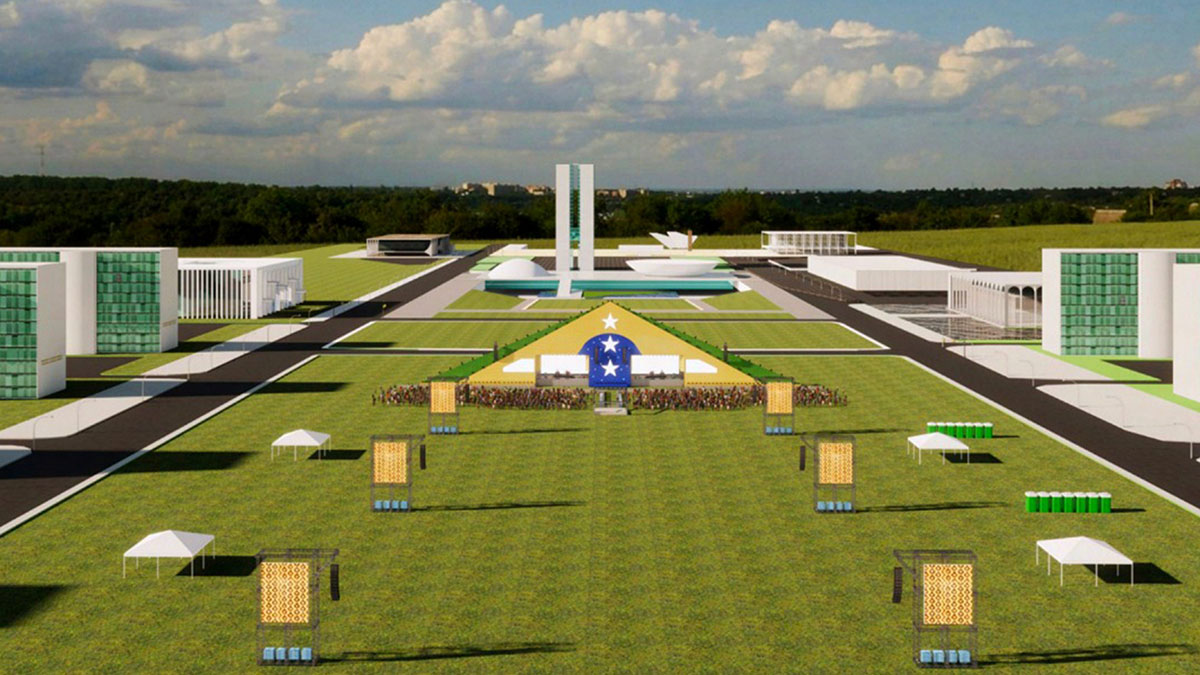 Croqui de como ficará o palco do Festival do Futuro, em Brasília