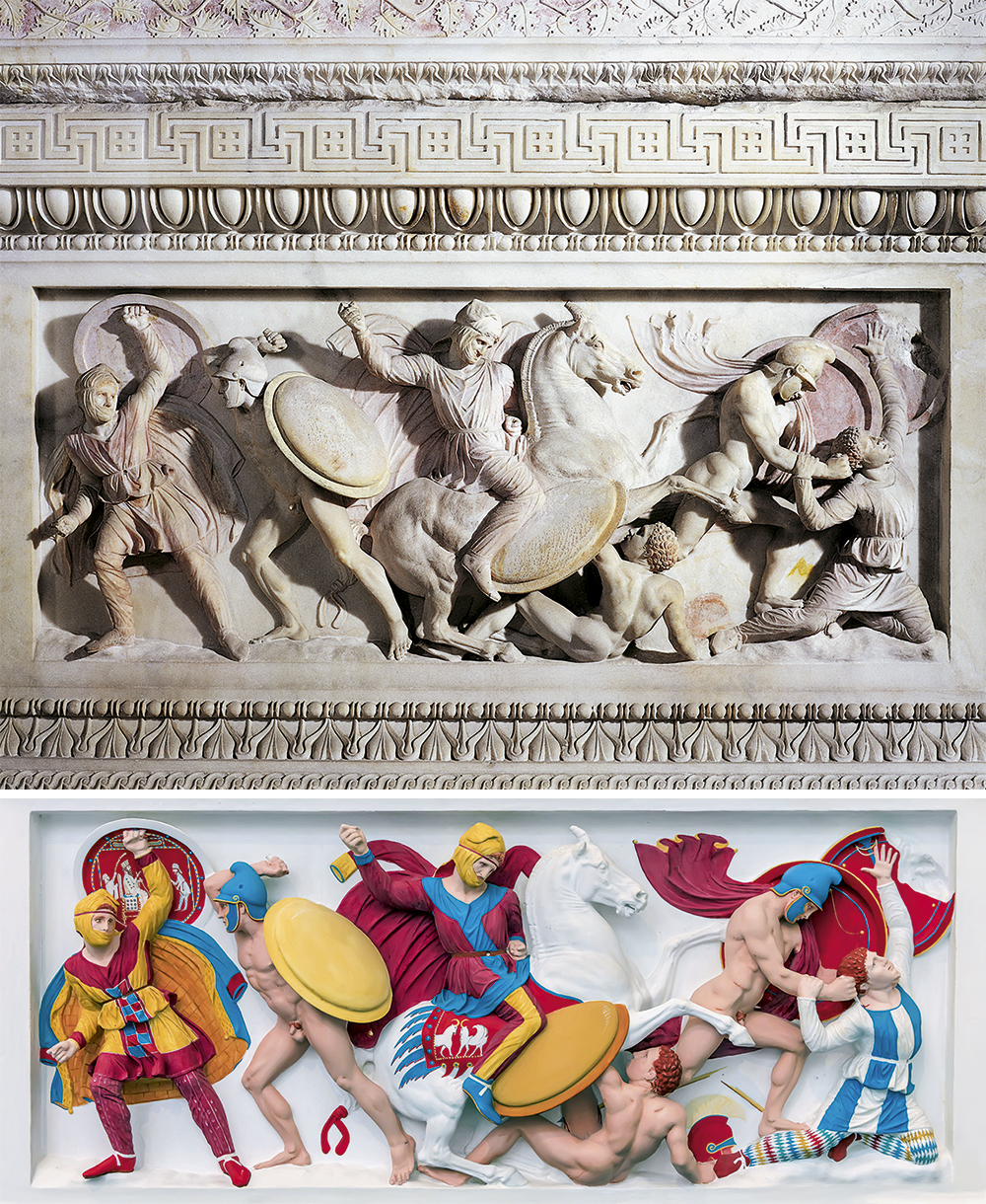 GettyImages-142931385.jpg VIBRAÇÃO NA GUERRA - Sarcófago de Alexandre: identificação de 22 pigmentos nas roupas dos soldados persas e na nudez dos macedônios -