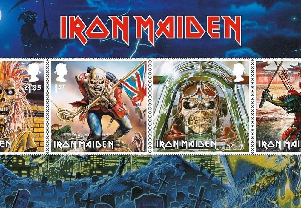 ironmaidend A banda Iron Maiden foi homenageada nos selos no Reino Unido