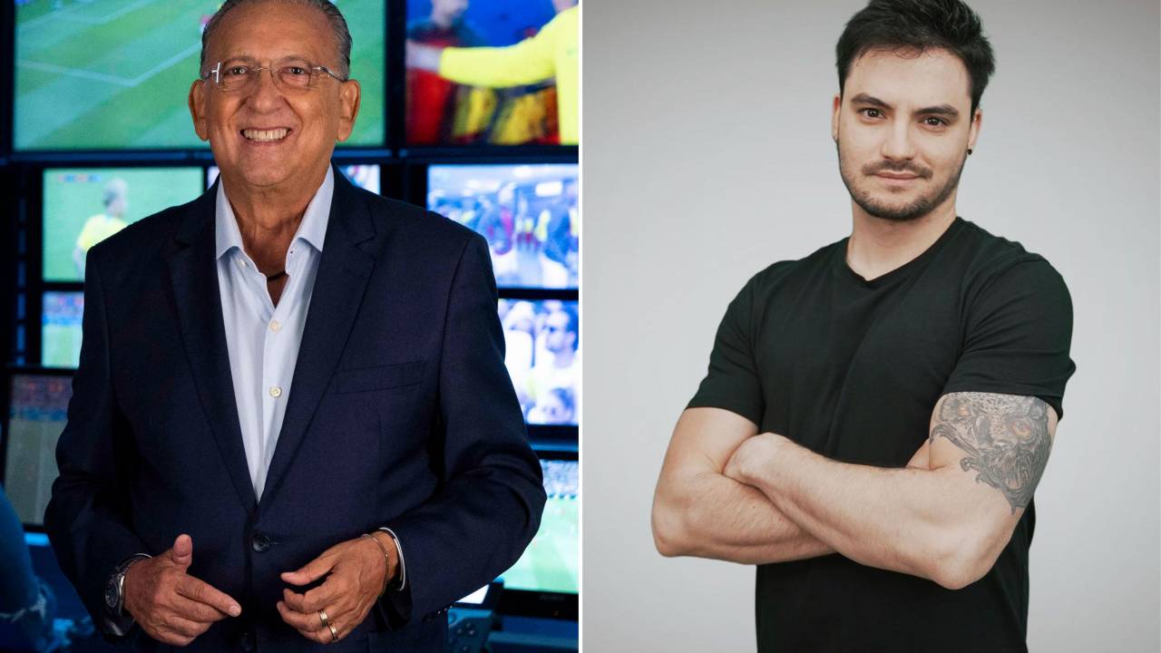 O narrador Galvão Bueno e o influenciador Felipe Neto