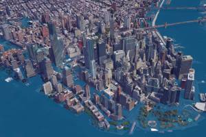 Projeção de como ficaria Nova York caso o nível do mar suba 2 metros Projeção de como ficaria Nova York caso o nível do mar suba 2 metros