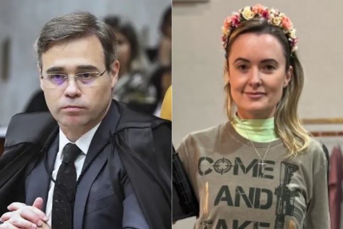 O ministro do STF André Mendonça e a deputada federal Júlia Zanatta (PL-SC)