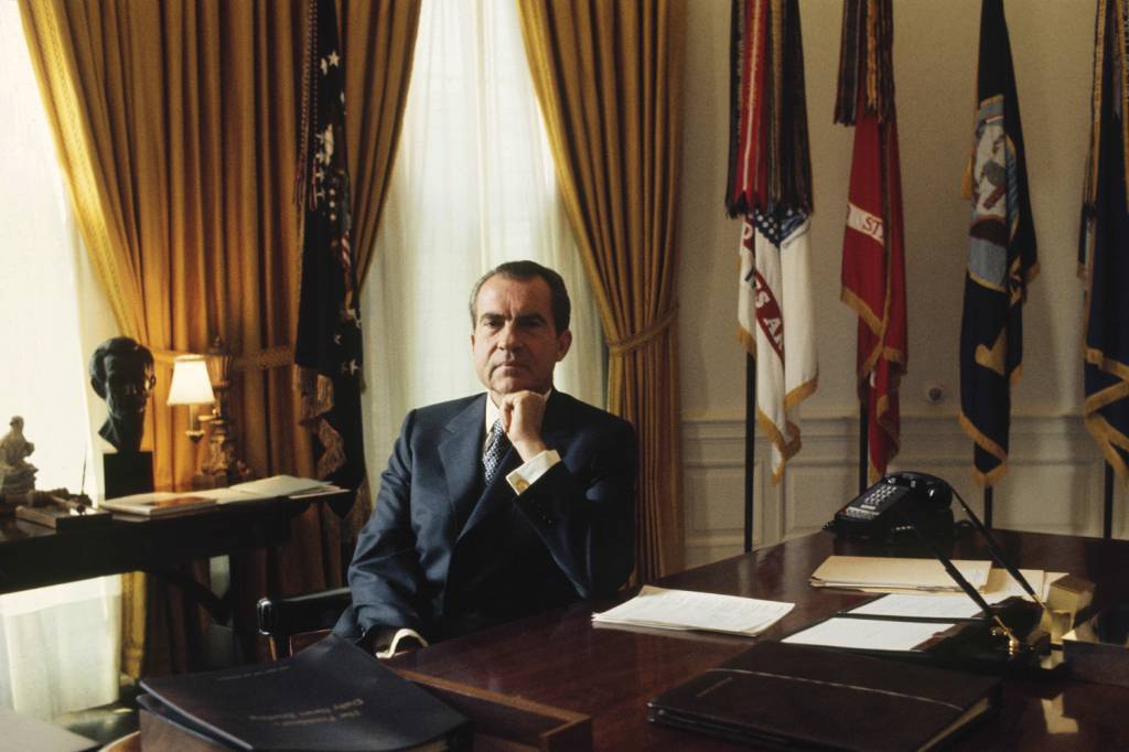 GettyImages-120446370.jpg TRISTE OCASO - O Nixon real: presidente renunciou para evitar impeachment