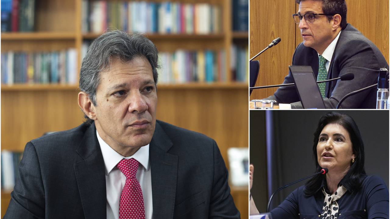ELES DECIDEM - Haddad, Campos Neto e Tebet: os três integrantes do Conselho Monetário Nacional, responsável por definir a meta de inflação, algo ainda não discutido oficialmente nessa instância