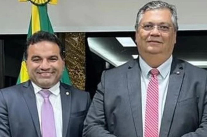 O deputado federal Josimar Maranhãozinho (PL-MA) e o ministro da Justiça e Segurança Pública, Flávio Dino