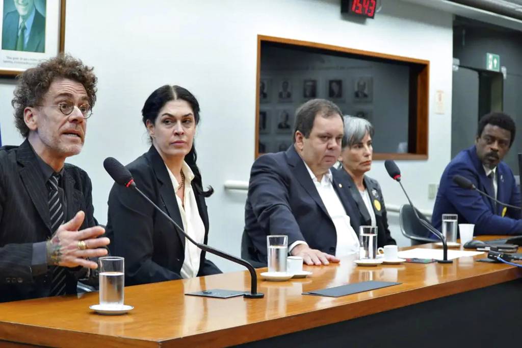 ARTISTAS-DIREITOS-AUTORAIS-UNIÃO-BRASIL-CAMARA-DEPUTADOS-2023-01.jpeg SUBINDO O TOM - Nando Reis, Paula Lavigne, Gloria Pires e Seu Jorge: ato pelo pagamento de direitos autorais