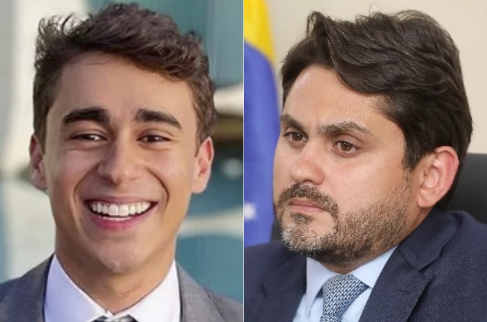 O deputado federal Nikolas Ferreira (PL-MG) e o ministro das Comunicações, Juscelino Filho
