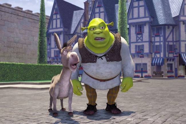 Design sem nome (32) No primeiro filme, Shrek e o Burro se espantam com referência aos parques Disney