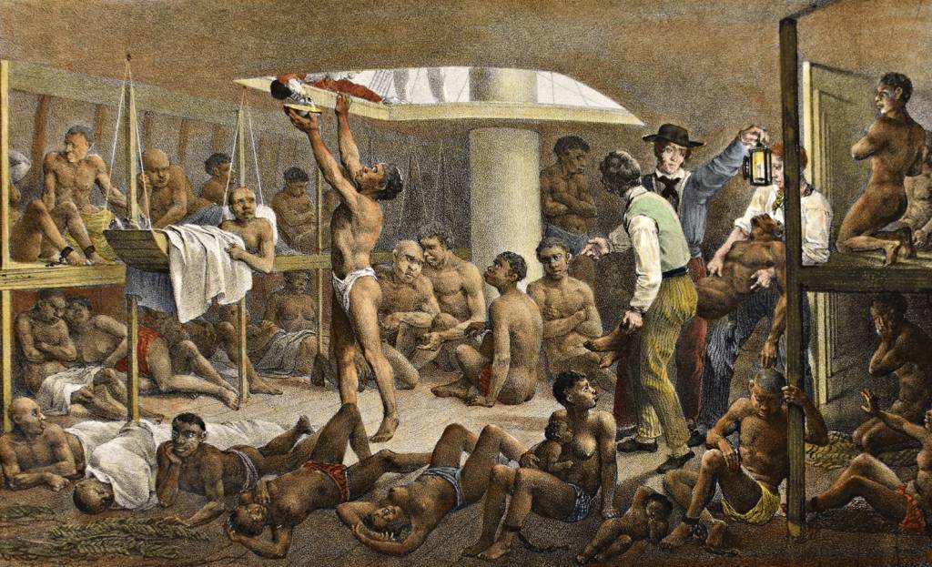Navio_Negreiro_by_Johann_Moritz_Rugendas_(1830).jpg CHAGA - Desenho do alemão Rugendas: olhar forasteiro para o horror do tráfico