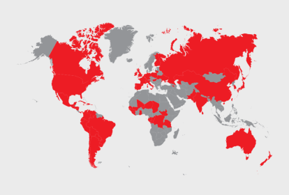 A ICM está em todos os continentes, em cerca de 100 países