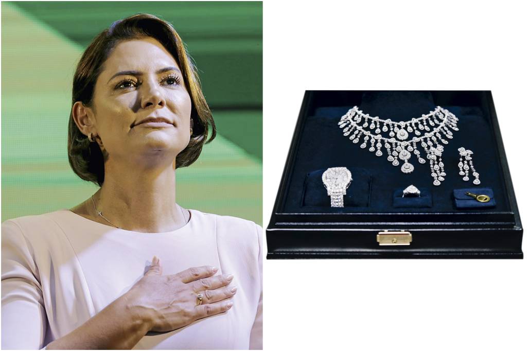 20230331120949544_44.jpg O COMEÇO - Michelle Bolsonaro: presente destinado à primeira-dama foi apreendido pela Receita Federal