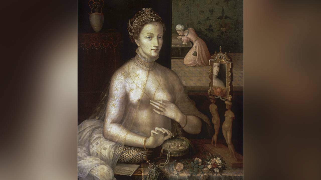 ESPELHO, ESPELHO MEU - Na tela de 1570: a dama cuidando do corpo
