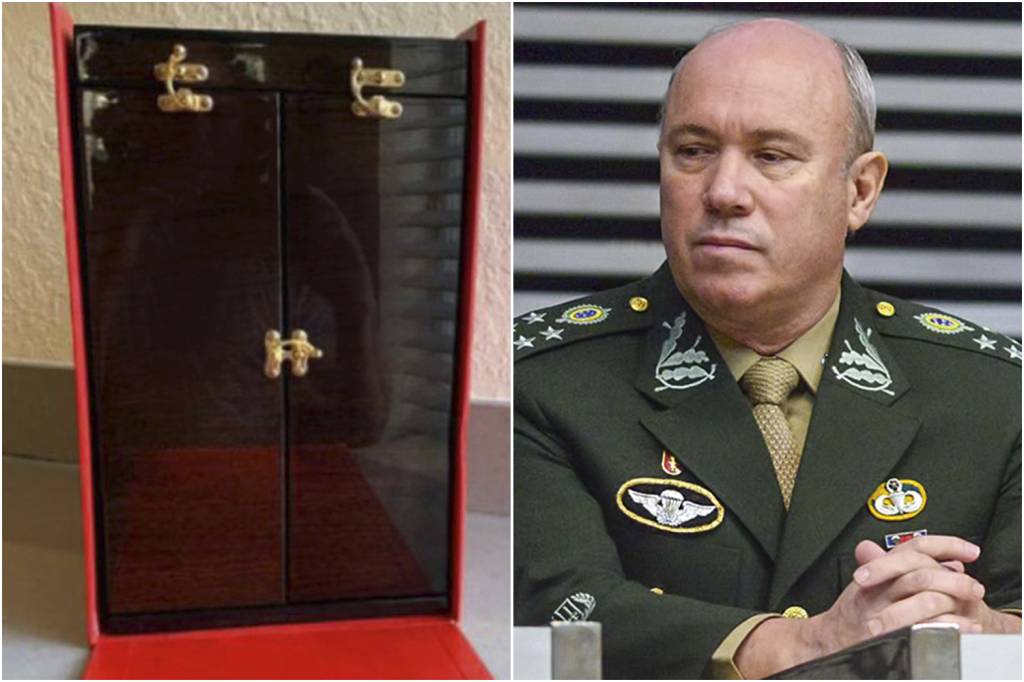 MAURO-CESAR-LOURENA-CID—reflexo—internet.JPG PEDIDO - Cid pai: o general, cuja imagem aparece refletida em um dos presentes, emprestou a conta bancária