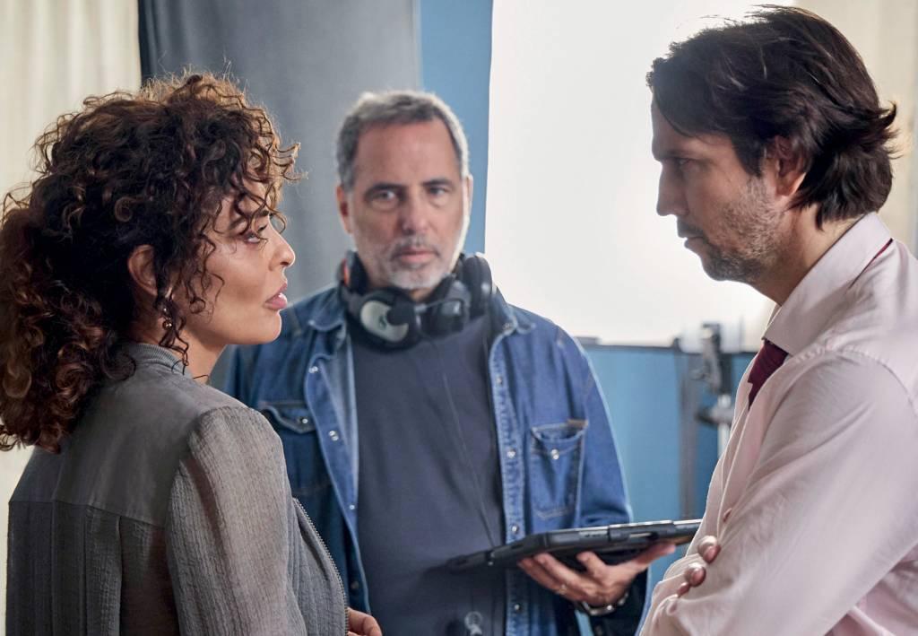 PDM_106-2016-BTS_00039 1_R.jpg EXPERIÊNCIA - A atriz com Farias e Brichta: aposta em nomes fortes da Globo
