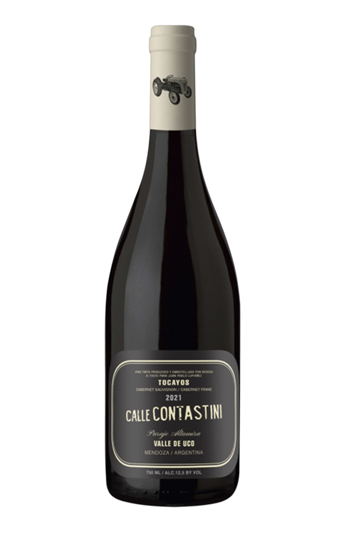 CALLE-CONTASTINI-TOCAYOS-2021.jpg TOCAYOS - Novidade da vinícola Lupa, é um blend de cabernet sauvignon e cabernet franc feito com leveduras nativas e passagem por concreto.