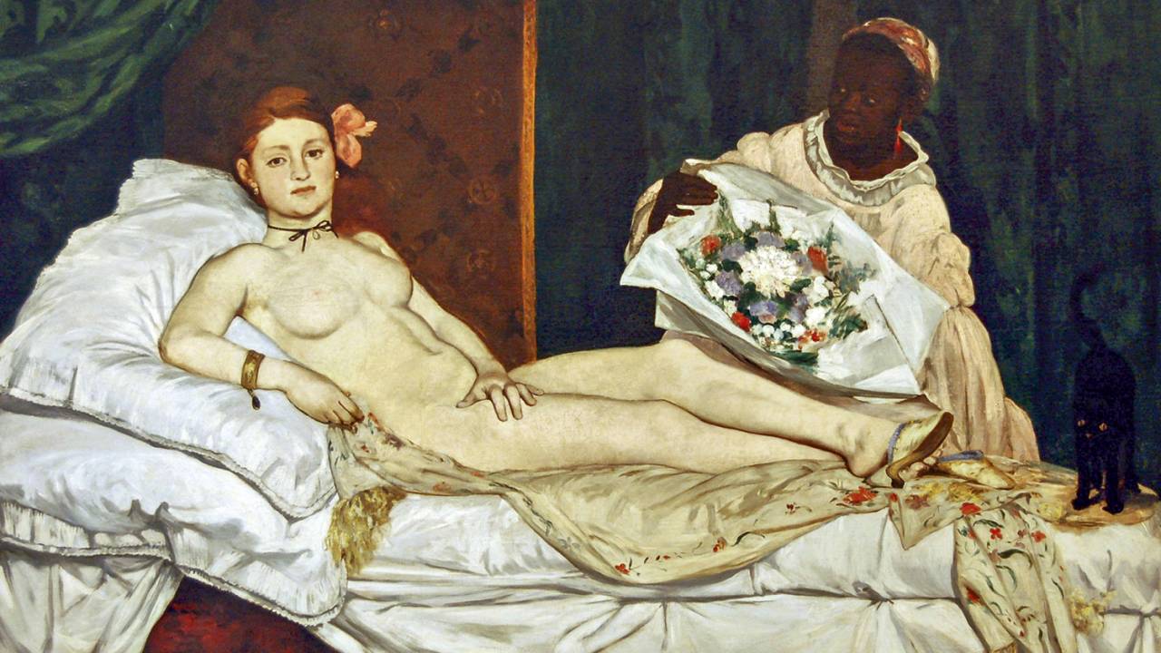 MISTÉRIO - A célebre Olympia (1863): há quem sustente que a modelo da tela seria uma prostituta brasileira com sua escrava